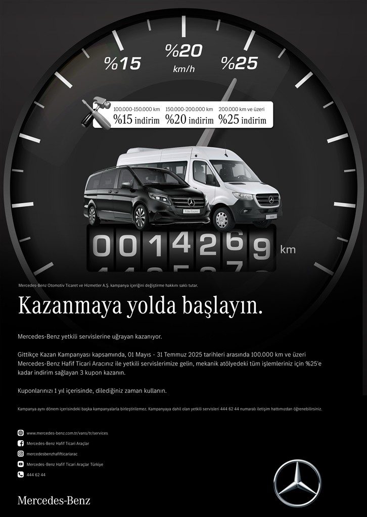 Mercedes-Benz’den “Gittikçe Kazan” ile hafif ticari araçlara indirimli servis fırsatı