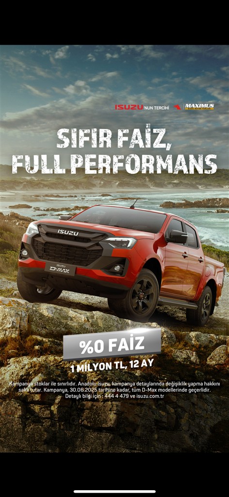 Isuzu D-Max Pick-Up Modellerinde Sıfır Faiz Fırsatı